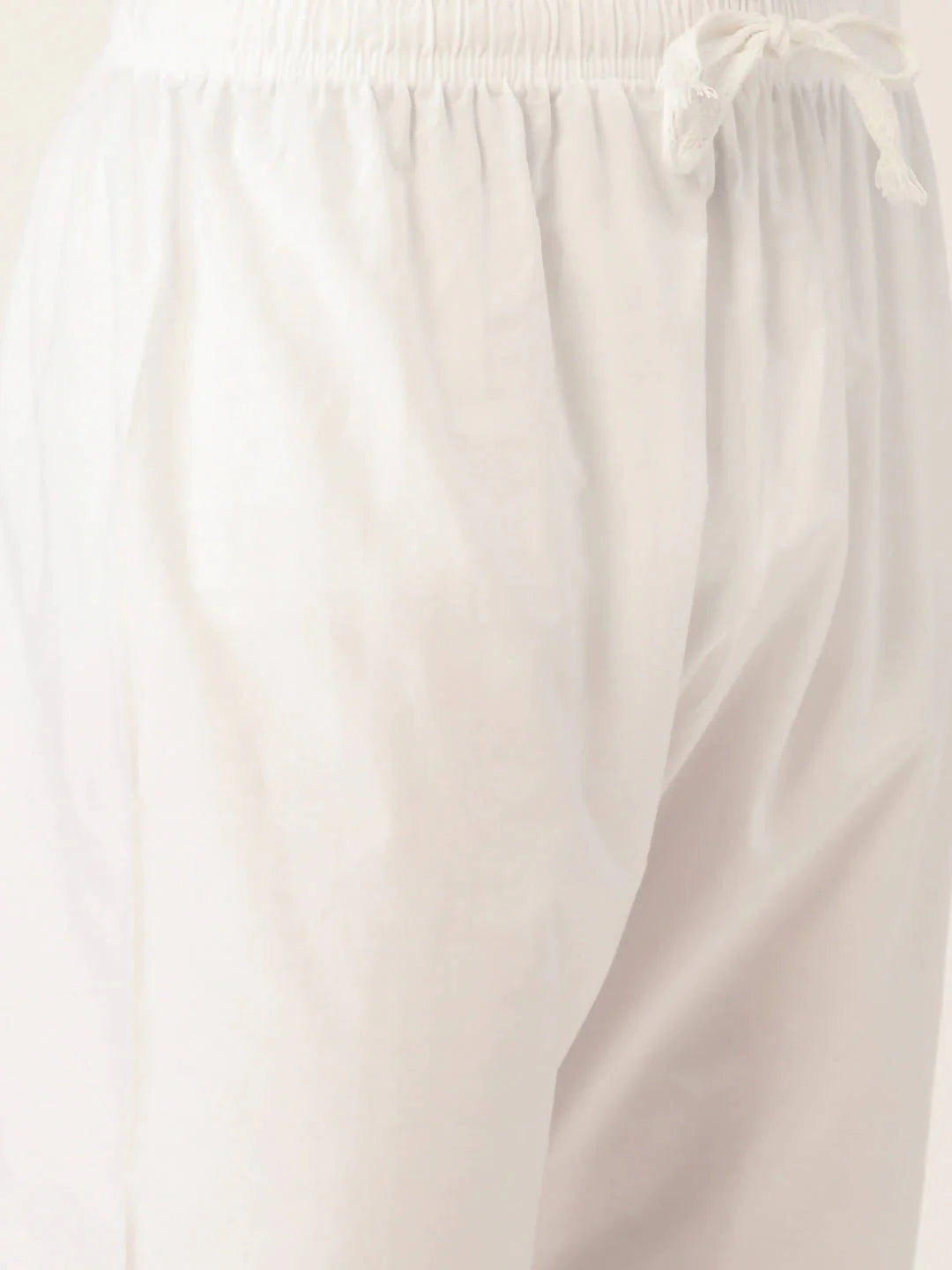 Men Peach-Coloured & White Self Design Kurta with Churidar - Manyavar