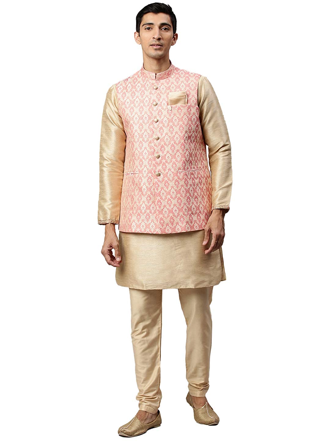 Gajaree Jacquard Print Stylish Nehru Jacket For Men - Manyavar