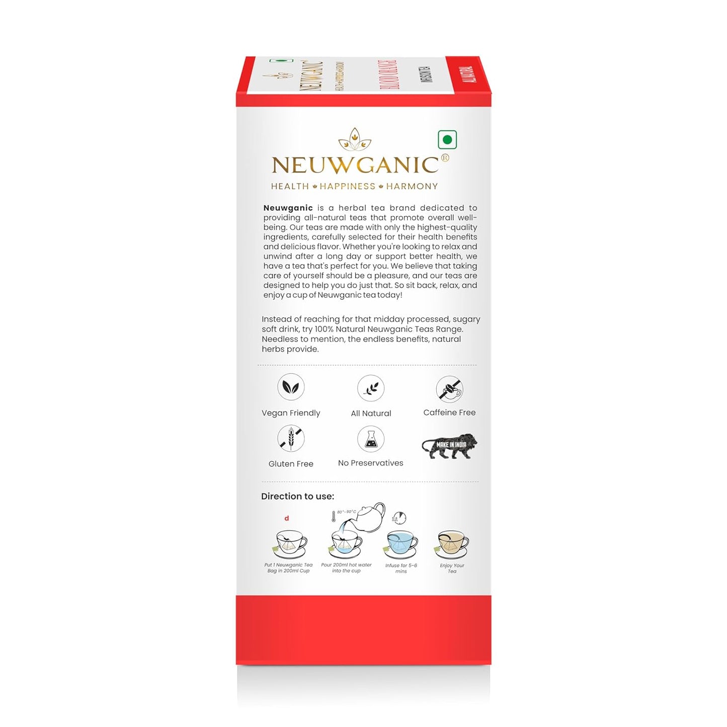 Neuwganic - Blood Orange Infusion Tea Bags - 25 Pyramid Tea Bags