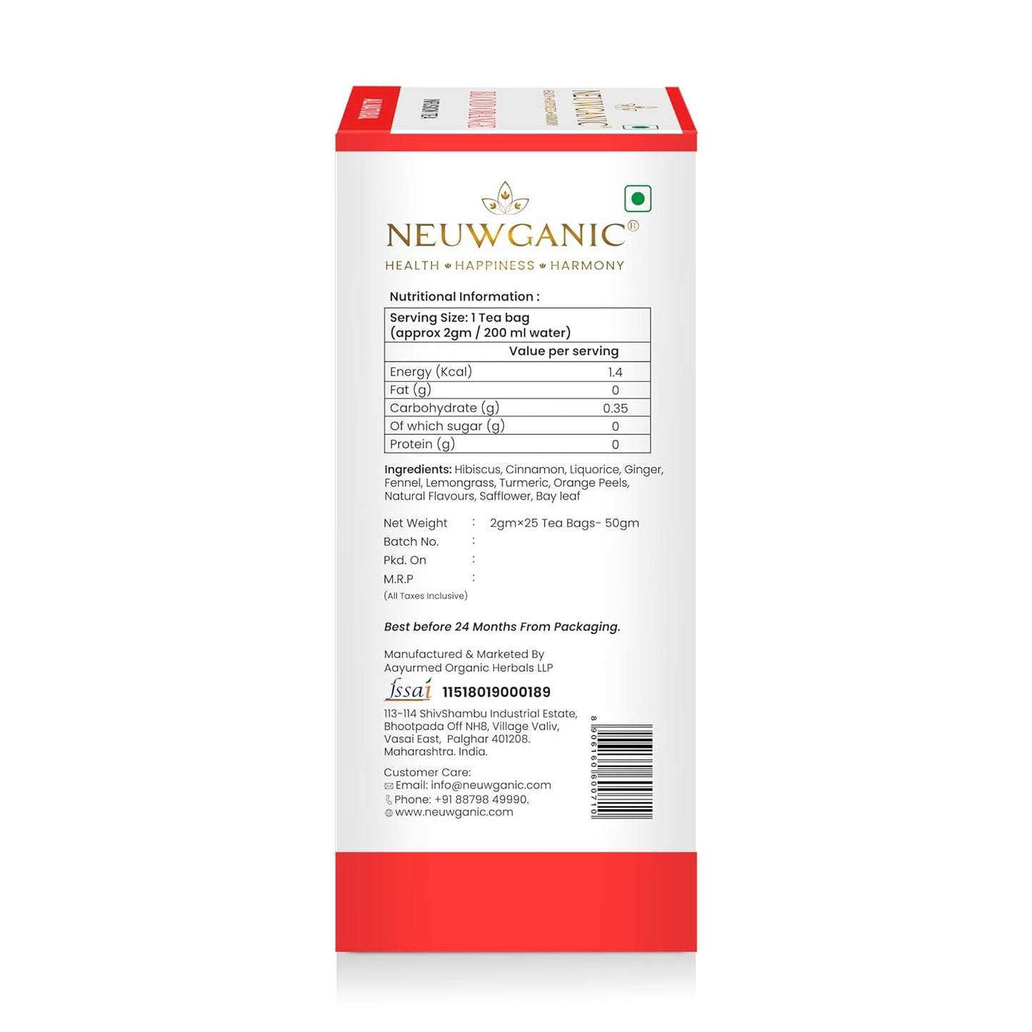 Neuwganic - Blood Orange Infusion Tea Bags - 25 Pyramid Tea Bags