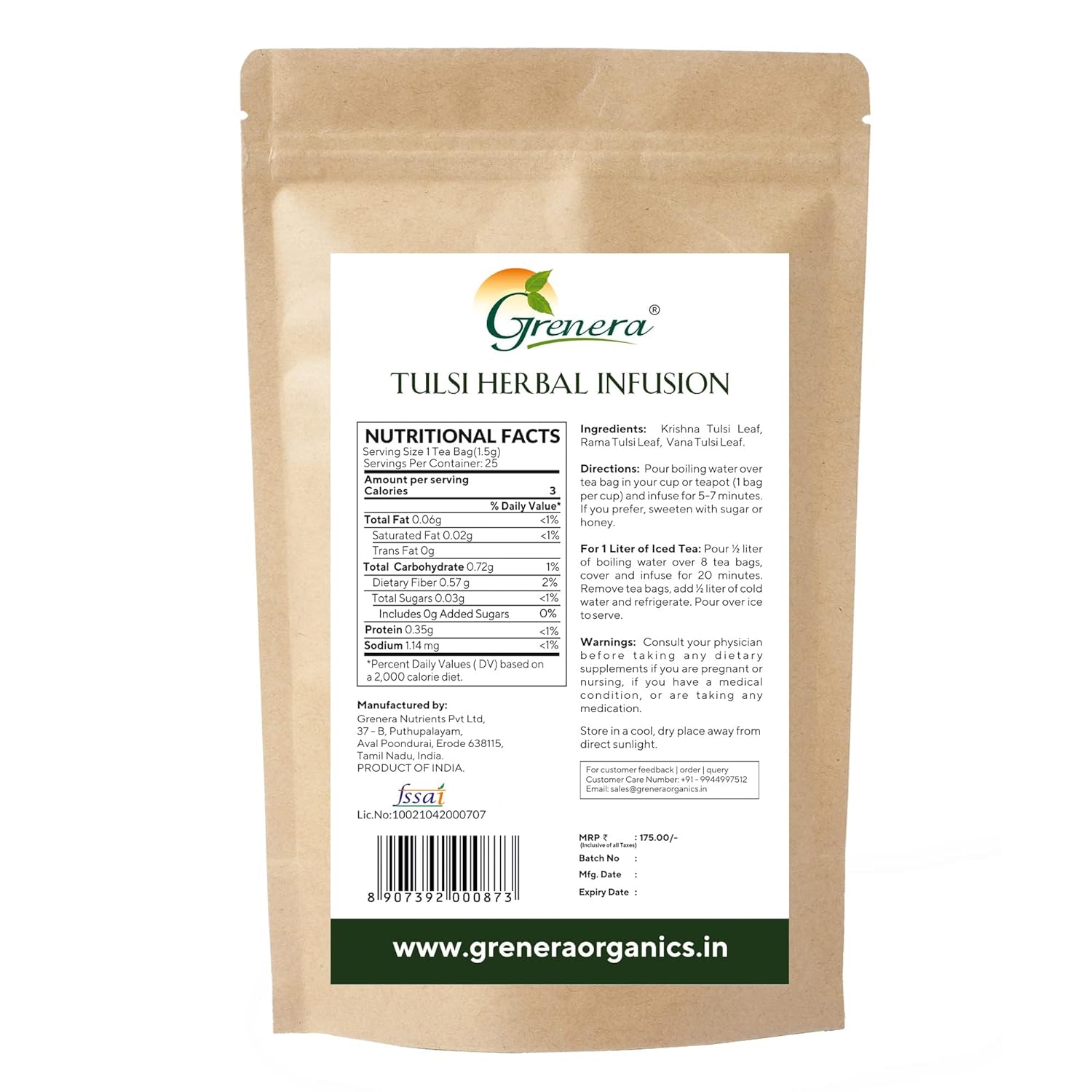 Grenera Tulsi Herbal Tea - 20 Tea Bags