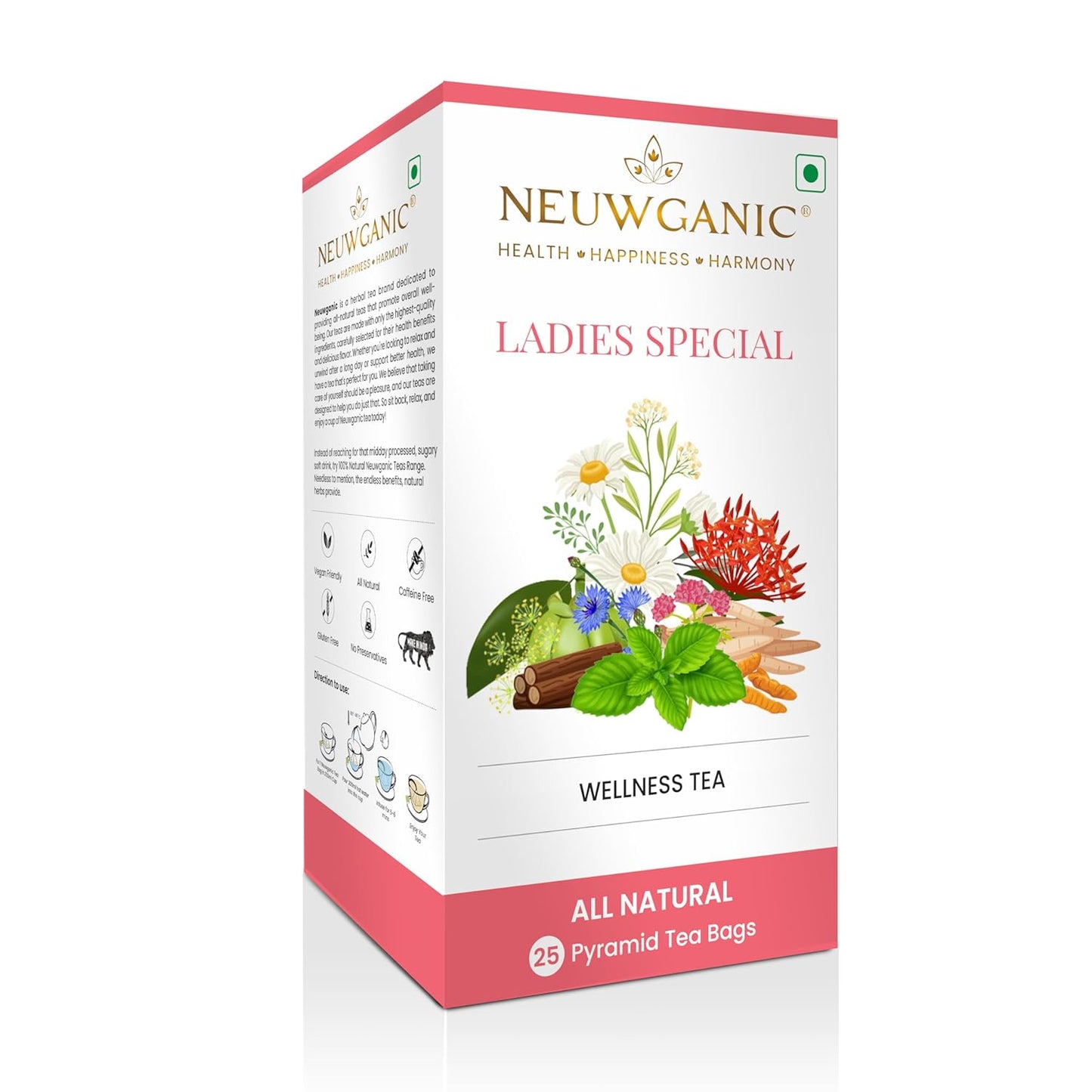 Neuwganic - Ladies Special Wellness Tea Bags - 25 Pyramid Tea Bags