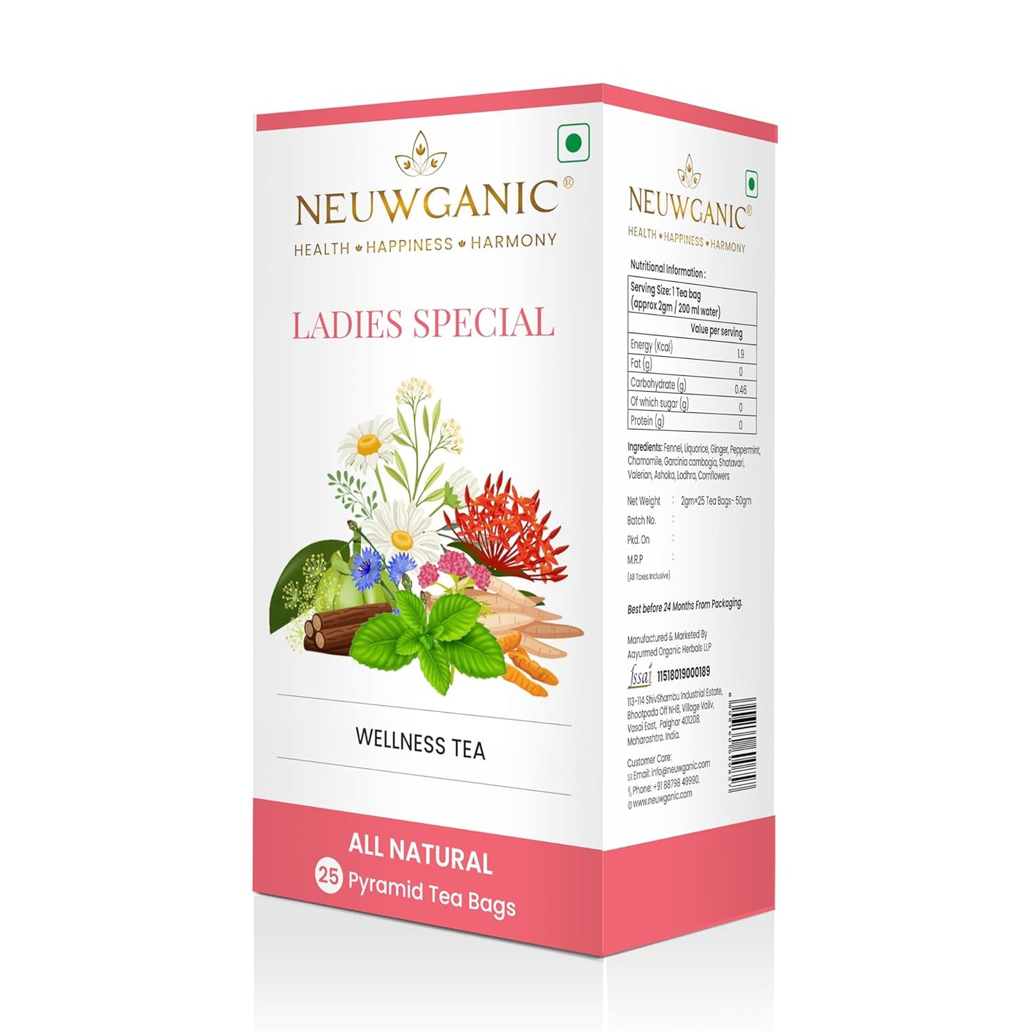 Neuwganic - Ladies Special Wellness Tea Bags - 25 Pyramid Tea Bags