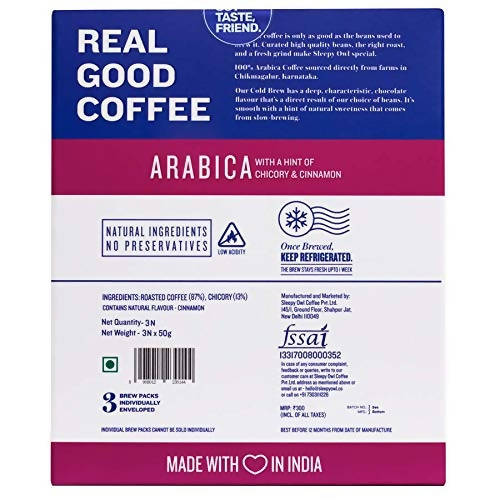 Sleepy Owl Cinnamon Cold Brew Coffee - Set of 3 Packs