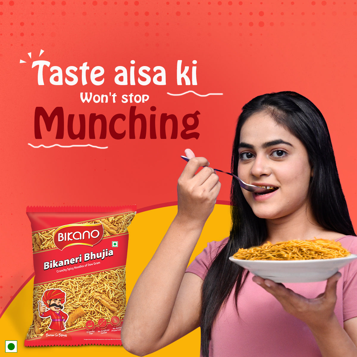 Bikanervala Bikano Bikaneri Bhujia Sev - 400 gms - Pack of 3