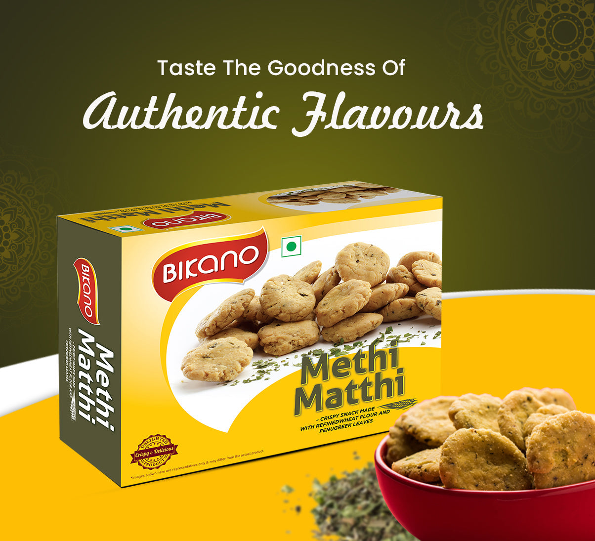Bikanervala Bikano Methi Mathri - 400 gms - Pack of 3