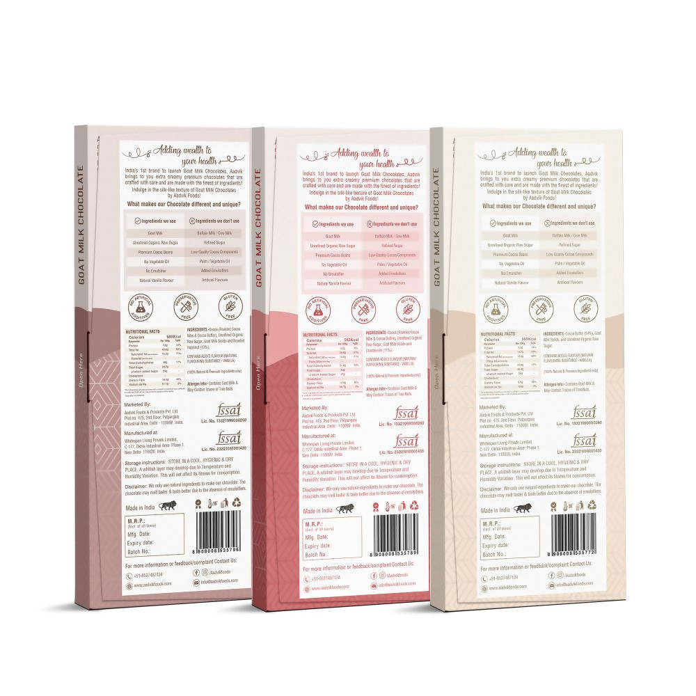 Aadvik Goat Milk Chocolate - Assorted