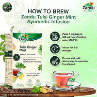 Zandu Tulsi Ginger Mint Herbal Infusion Tea