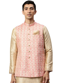 Gajaree Jacquard Print Stylish Nehru Jacket For Men - Manyavar