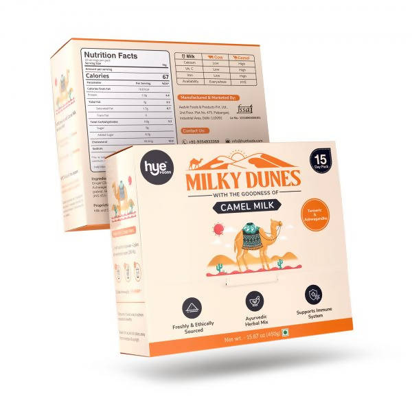 Hye Foods Milky Dunes With The Goodness Of Camel Milk-Turmeric & Ashwagandha Flavour